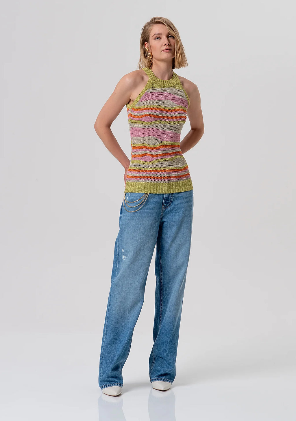 FRACOMINA HIGH WAISTED WIDE JEANS